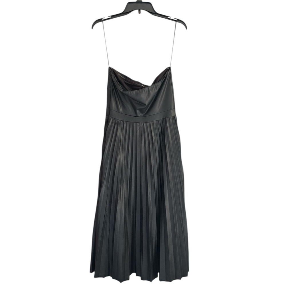 Scoop Elegant Black Faux Leather Strapless Dress NWT Small - Picture 4 of 7
